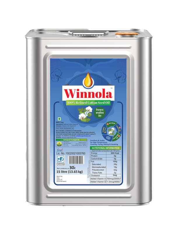 15 litre cottonseed oil | Cooking Oil - Winnola by ProAgro Nutrifoods Pvt. Ltd.